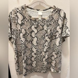H&M 100% cotton snake print shirt with front pocket